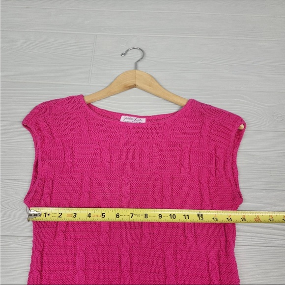Knit Sleeveless Sweater 100% cotton Made in USA - Picture 5 of 7